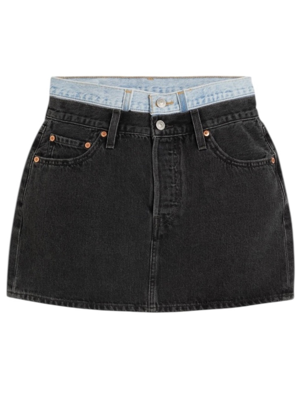 Levi’s Double Waistband Icon Skirt Black Size 32